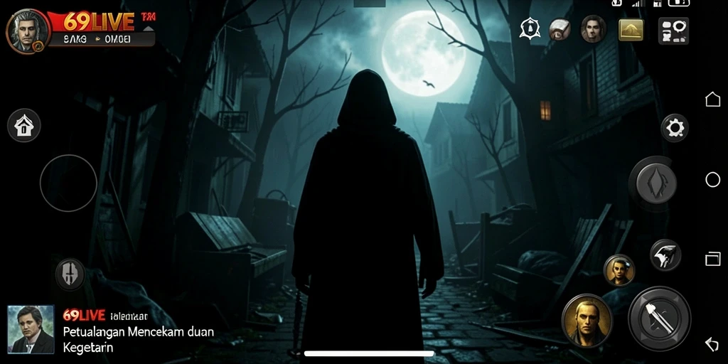 Screenshot menampilkan momen menegangkan dalam gameplay 69LIVE.