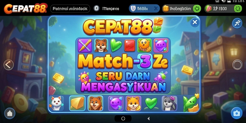 Tampilan gameplay <strong>CEPAT88</strong> yang menampilkan keseruan mencocokkan elemen.
