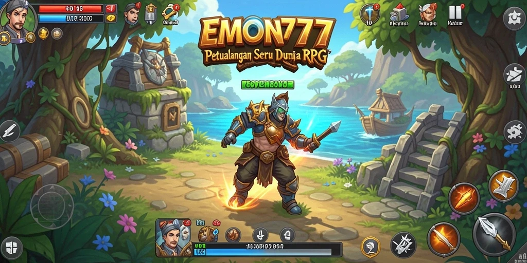 Tampilan gameplay seru di dunia RPG EMON777.