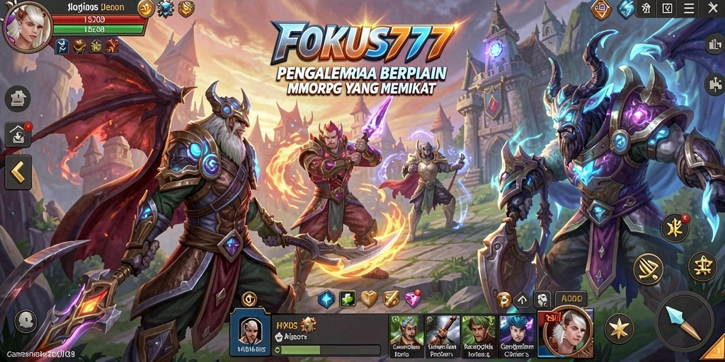Screenshot FOKUS777 yang menunjukkan aksi mendebarkan dalam permainan MMORPG.