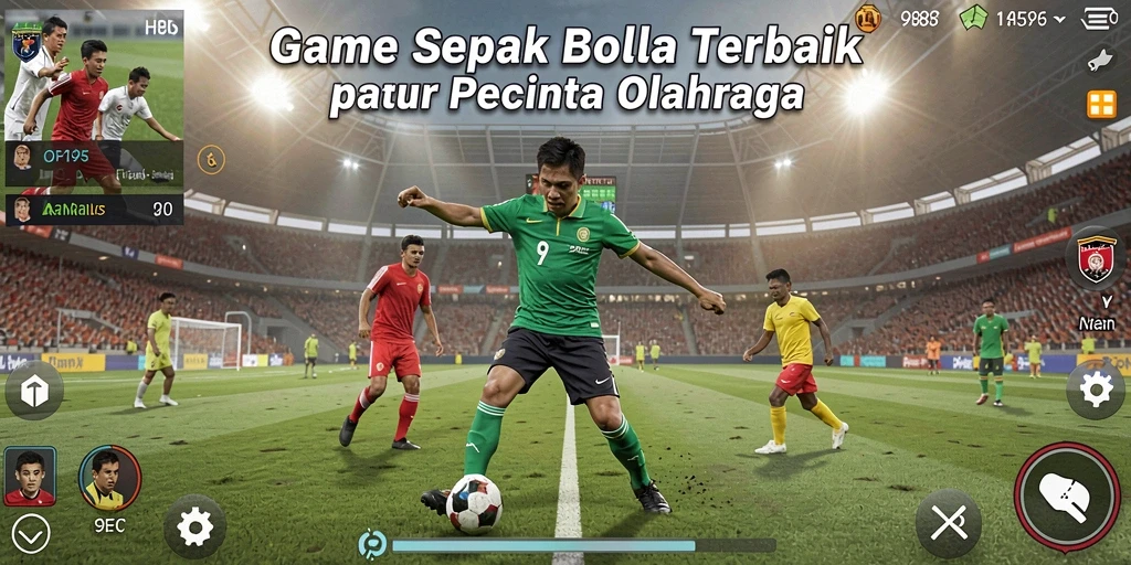 Screenshot menunjukkan gameplay epik dalam HOT985 sepak bola.