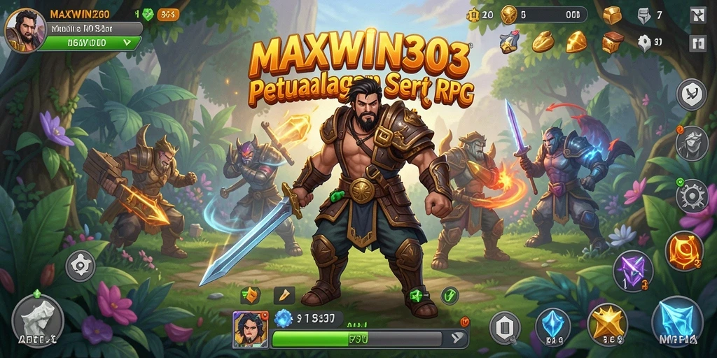Tangkapan layar gameplay MAXWIN303 menampilkan aksi petualangan RPG yang mendebarkan.
