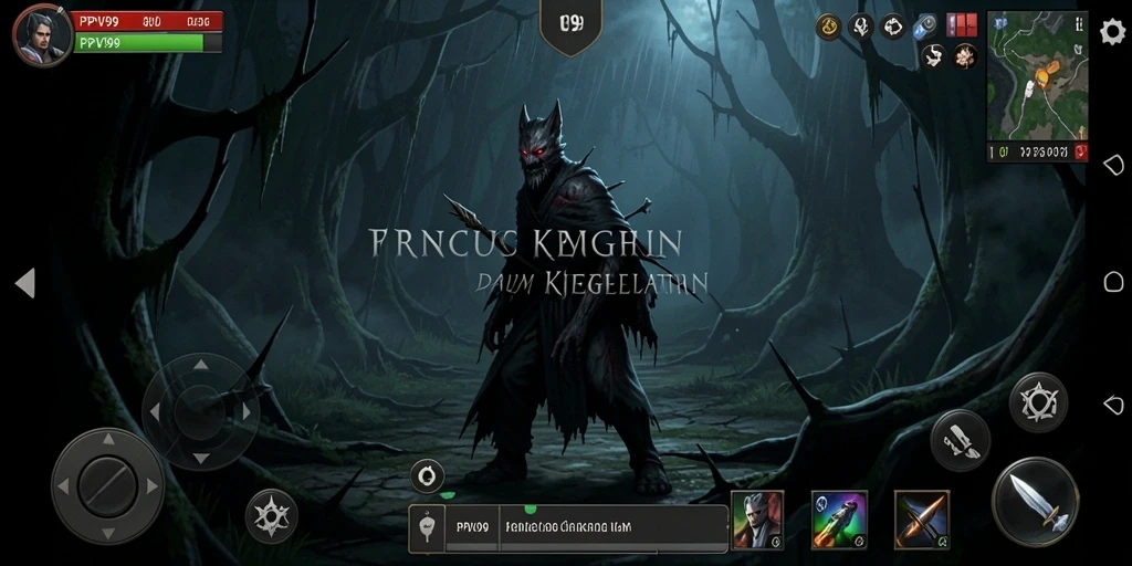Screenshot gameplay menegangkan dari PPV99 dengan suasana horror.
