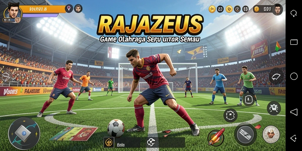 Screenshot gameplay RAJAZEUS yang menampilkan aksi olahraga seru.