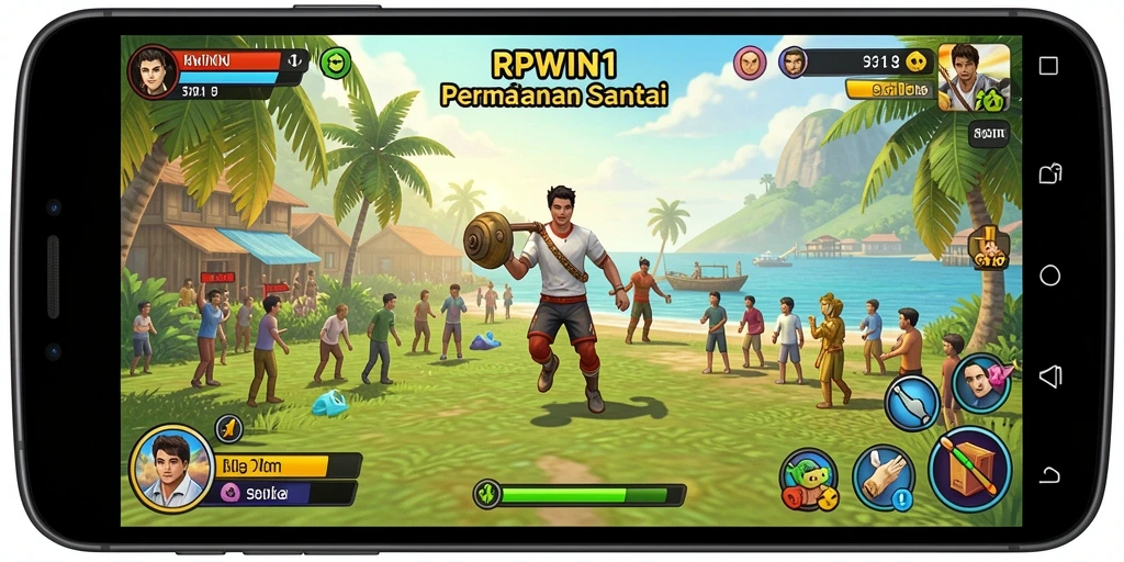 Tampilan gameplay RPWIN1 yang ceria dan menghibur.