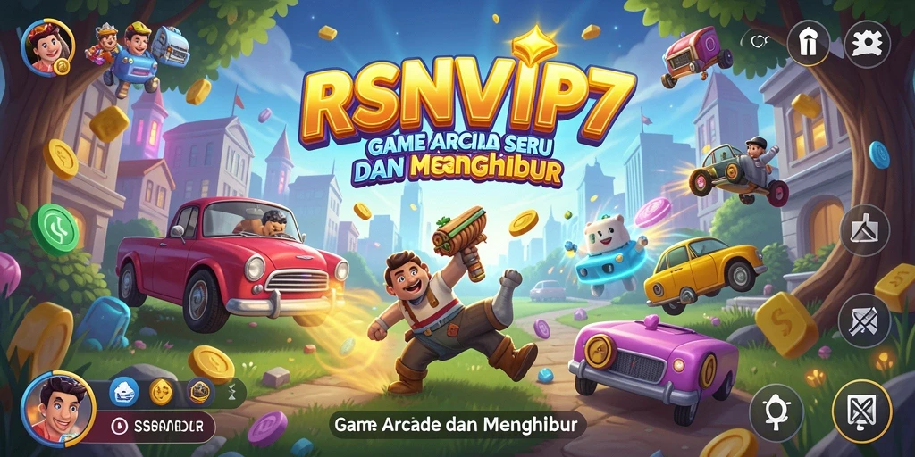 Tangkapan layar utama RSNVIP7 menunjukkan pemain sedang menjalani level yang menantang di arena Arcade.