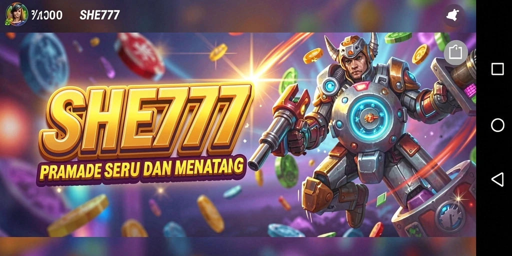Tampilan gameplay menarik dari SHE777 dalam suasana Arcade