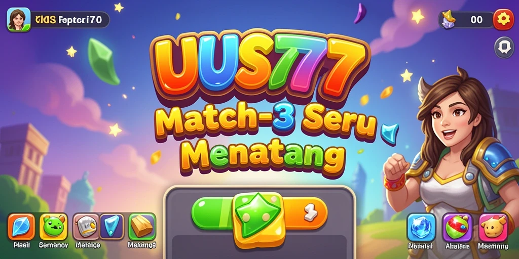 Tangkapan layar UUS777 menampilkan gameplay seru dengan elemen warna-warni.